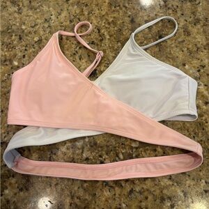 SHEIN Pink and White Kids Swim Bikini